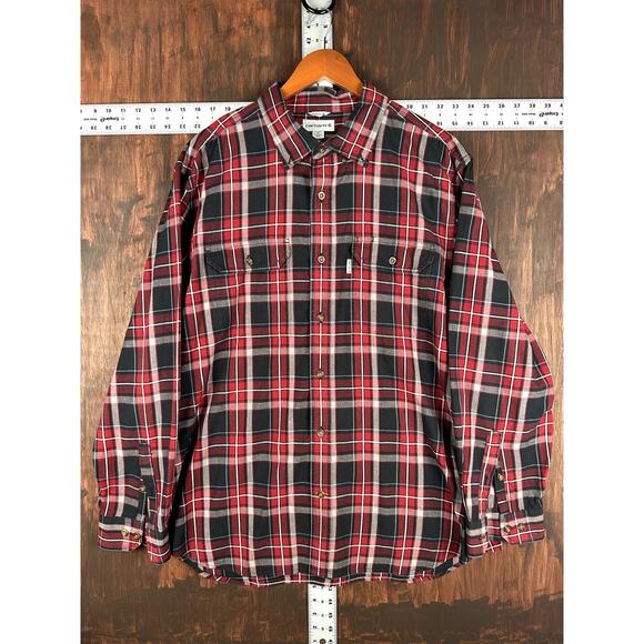 Carhartt Other - Carhartt Relaxed Fit Long Sleeve Plaid Long Sleeve Shirt Red Black 101756 Men XL